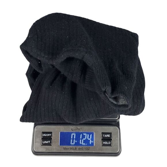 Wool Blend Sweater Black Flaw Craft Cutters Repurposing Damaged Hole 12.4 Oz - Picture 2 of 4